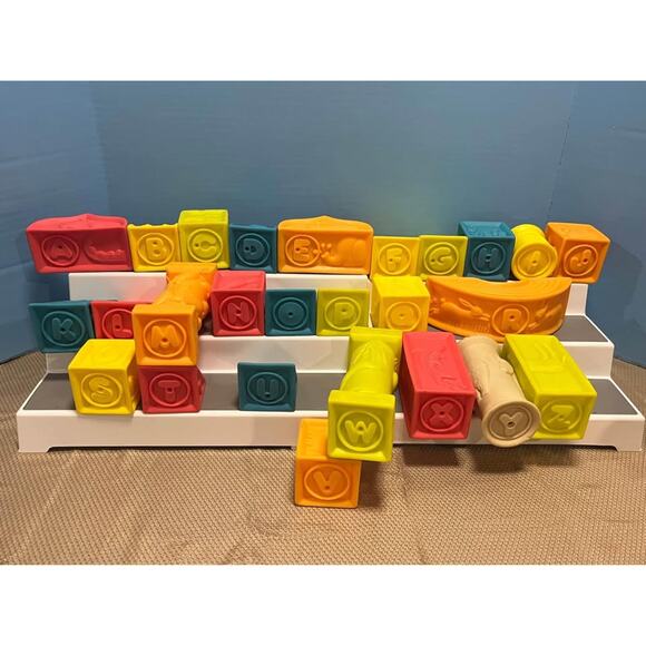 Alphabet Blocks B. Toys By Battat Soft Squeezeable a-z stacking building - Picture 1 of 6